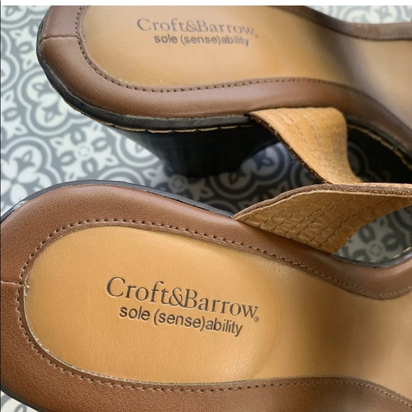 Brand New Croft and Barrow Leather Wedge Sandals - Picture 3 of 8